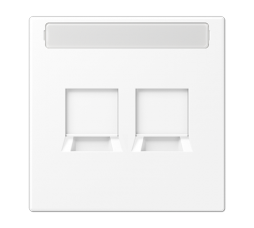 Плата (фиксация защёлкиванием) для двух модулей с полем для надписи; термопласт; белый матовый LS1969-2NAWEWWM Jung