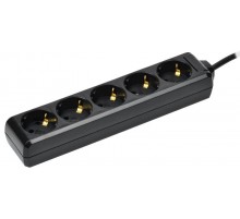 Удлинитель У05 5 мест с/з 5м 3х1мм2 16А 250В чер.  WYP10-16-05-05-Z-K02  IEK