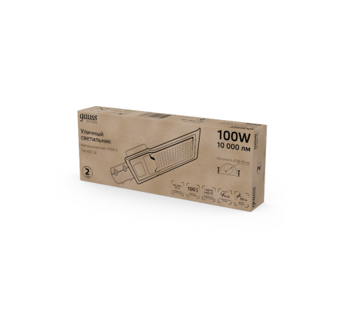 Светильник светодиодный консольный Avenue G2 100W 10000lm 4000K IP65 420*160*57  190-250V КСС "Ш"  629534200  Gauss