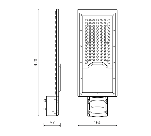 Светильник светодиодный консольный Avenue G2 100W 10000lm 4000K IP65 420*160*57  190-250V КСС "Ш"  629534200  Gauss