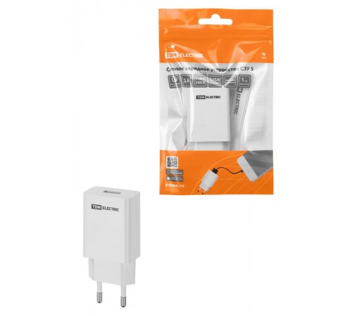 Сетевое зарядное устройство, СЗУ 5, Quick Charge 3.0, 3 А, 1 USB, белый,  SQ1810-0003  TDM