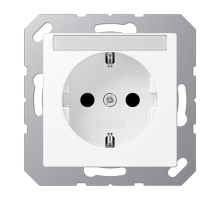 Розетка SCHUKO® 16A 250V с защитой от детей; с полем для надписи; термопласт; белый матовый  A1520BFKINAWWM  Jung