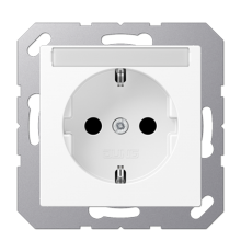 Розетка SCHUKO® 16A 250V с защитой от детей; с полем для надписи; термопласт; белый матовый  A1520BFKINAWWM  Jung