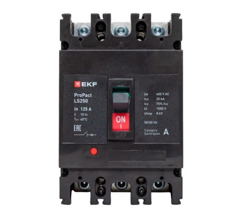 Выключатель автоматический LS250 25кА 3P 125А ProPact  mccb-250-25-3-125-ls  EKF