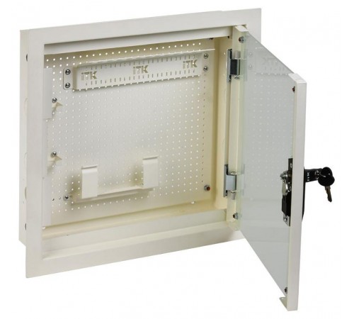 ITK LINEA R Шкаф мульт. 1 ком. 400х400мм стекл. бел. RAL9016  LR16-4H41-G-FR1  ITK