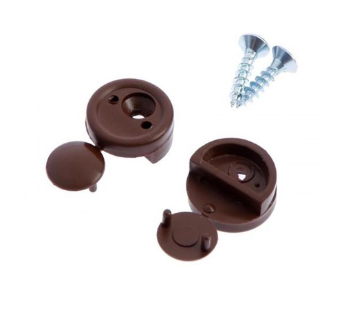 Зеркалодержатель пласт. для мебели тем.коричн. с шур. (8 шт) - пакет   127527  Tech-KREP