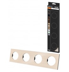 Рамка четверная шампань, алюминий, шлифованный, "Байкал"   SQ1819-0563  TDM