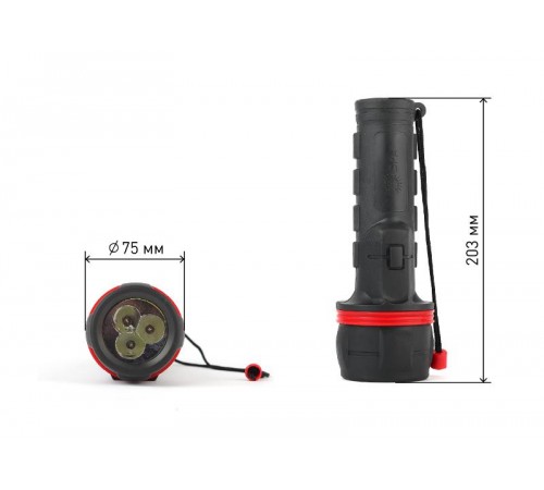 Фонарь универсальный R2D 3xLED, 2xD, резина, бл (36/72/576)  C0036217  ЭРА 