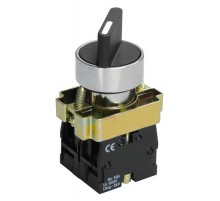 LAY5-BD25, 1НО+1НЗ, на 2 положения с фиксацией I-O, хром, d22мм, переключатель  (ЭТ)  ET012092  Электротехник