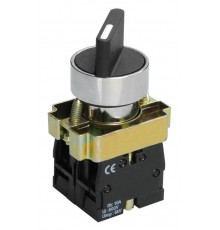 LAY5-BD25, 1НО+1НЗ, на 2 положения с фиксацией I-O, хром, d22мм, переключатель  (ЭТ)  ET012092  Электротехник