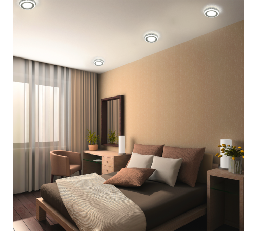 Светильник точечный встраиваемый Backlight BL085 Кругл. Хром/Белый, Gu5.3, 3W, LED 3000K  BL085  Gauss