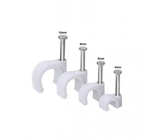 Скоба для кабеля круглая А6 мм (50 шт) - пакет  103647  Tech-KREP