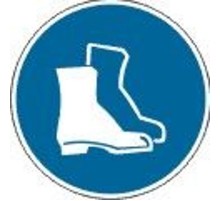 Знак наклейка M05 "Работать в защитной обуви" (200х200) ГОСТ 12.4.026-2015  PROxima an-m-05  EKF