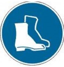 Знак наклейка M05 "Работать в защитной обуви" (200х200) ГОСТ 12.4.026-2015  PROxima an-m-05  EKF