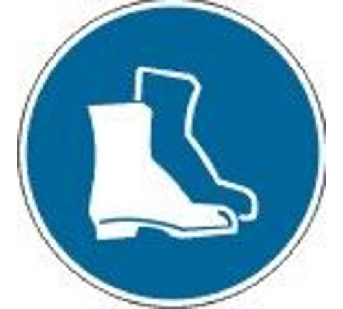 Знак наклейка M05 "Работать в защитной обуви" (200х200) ГОСТ 12.4.026-2015  PROxima an-m-05  EKF