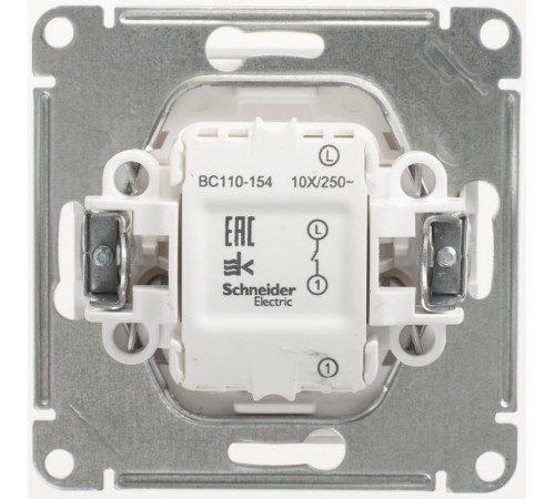 W59 Белый Выключатель 1-клавишный, 10АХ  VS110-154-1-86  SE