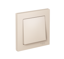 AtlasDesign Бежевый Выключатель 1-клавишный сх.1, 10АХ, (в сборе с рамкой)  ATN000212  SE