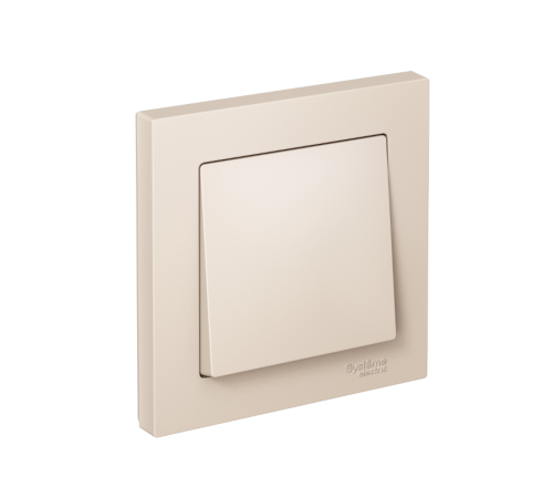 AtlasDesign Бежевый Выключатель 1-клавишный, сх.1, 10АХ, (в сборе с рамкой), быстрозажимные клеммы  ATN000212S  SE