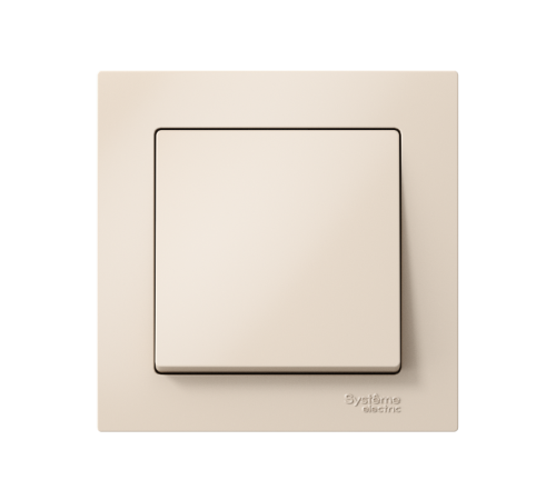 AtlasDesign Бежевый Выключатель 1-клавишный, сх.1, 10АХ, (в сборе с рамкой), быстрозажимные клеммы  ATN000212S  SE