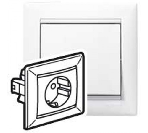 Valena Белый Розетка 1-ая с/з литая  774423  Legrand