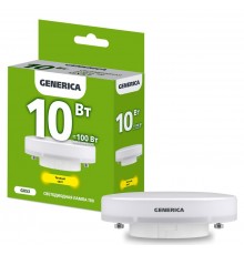 Лампа светодиодная T80 таблетка 10Вт 230В 3000К GX53   LL-T80-10-230-30-GX53-G  GENERICA