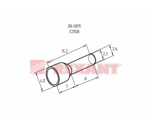 Наконечник штыревой втулочный изолированный F-8 мм 2.5 мм (НШВи 2.5-8) синий  08-0815  REXANT