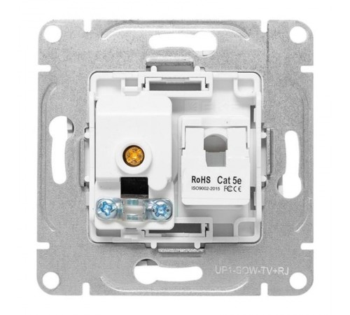 Механизм розетки TV+RJ45 (cat5), белый Эпика EKF  UP1-SOW-TV+RJ  EKF