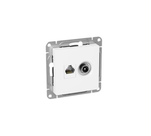 Механизм розетки TV+RJ45 (cat5), белый Эпика EKF  UP1-SOW-TV+RJ  EKF
