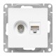 Механизм розетки TV+RJ45 (cat5), белый Эпика EKF  UP1-SOW-TV+RJ  EKF