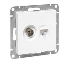 Механизм розетки TV+RJ45 (cat5), белый Эпика EKF  UP1-SOW-TV+RJ  EKF