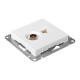 Механизм розетки TV+RJ45 (cat5), белый Эпика EKF  UP1-SOW-TV+RJ  EKF