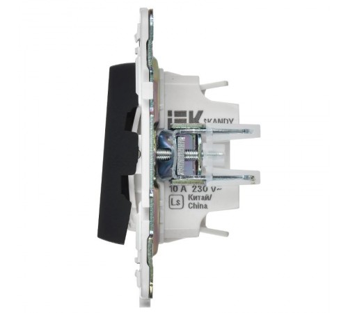 SKANDY Выключатель 2-клавишный с индикацией для отелей 10А SK-V16Bl черный   SK-V20-2-10-K02  IEK