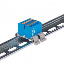 Блок распределительный с гориз. адапт. на рейку шириной 35мм, зажим push-in, 10 точки подкл. 2,5 кв.мм, синий  DTP1-010-04SPUB-H  DKC