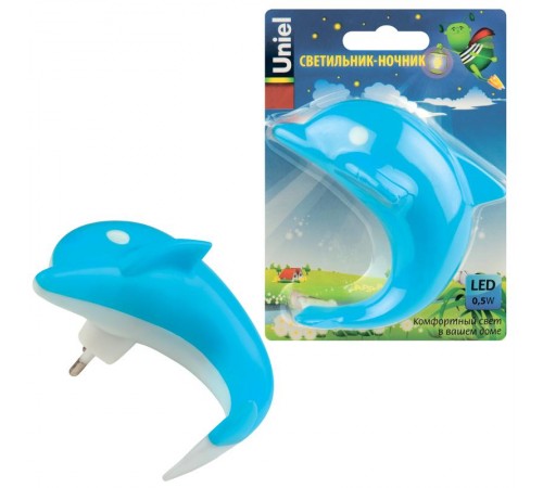 Светильник-ночник DTL-301-Дельфин/Blue/4LED/05W без выключателя.  10313  Uniel