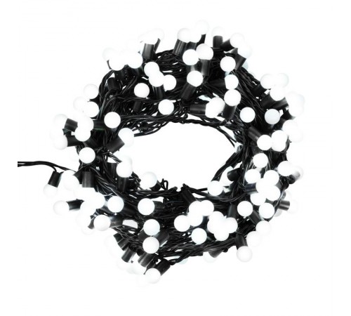 Гирлянда "Мультишарики" 17,5мм, 20 м, черный ПВХ, 200 диодов, цвет белый  303-505  NEON-NIGHT