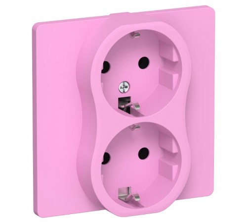 FLITE Розетка 2-ая с заземлением без шторок быстрозажимные клеммы 16А РС12-1-К-ФлПр пурпурный  FI-R21C-16-1-K99  IEK