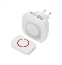 Беспроводной дверной звонок в розетку мигающий 36 мелодий IP44 (белый/серый)  73-0090  REXANT