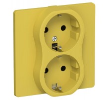 FLITE Розетка 2-ая с заземлением без шторок быстрозажимные клеммы 16А РС12-1-К-ФлЖК желтый карри  FI-R21C-16-1-K44  IEK