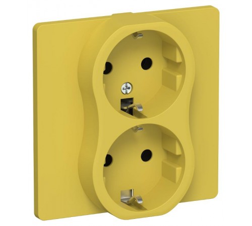 FLITE Розетка 2-ая с заземлением без шторок быстрозажимные клеммы 16А РС12-1-К-ФлЖК желтый карри  FI-R21C-16-1-K44  IEK