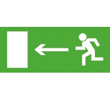 Пиктограмма (Наклейка) Направление к эвакуационному выходу налево 150х300  1006150300  АСТЗ
