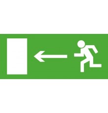 Пиктограмма (Наклейка) Направление к эвакуационному выходу налево 150х300  1006150300  АСТЗ