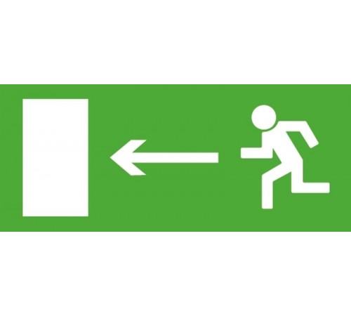 Пиктограмма (Наклейка) Направление к эвакуационному выходу налево 150х300  1006150300  АСТЗ