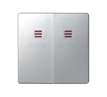 Simon 82 Клавиши (2 шт) для двухклавишного выключателя с подсветкой, S82, S82N, алюминий  82025-33  Simon