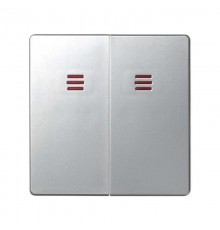 Simon 82 Клавиши (2 шт) для двухклавишного выключателя с подсветкой, S82, S82N, алюминий  82025-33  Simon