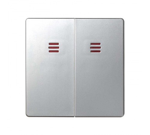 Simon 82 Клавиши (2 шт) для двухклавишного выключателя с подсветкой, S82, S82N, алюминий  82025-33  Simon