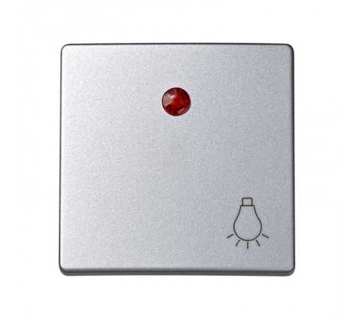 Simon 73 Клавиша для выключателя одноклавишного с подсветкой кнопочного с пиктограммой "лампа", S73 Loft, алю  73016-63  Simon