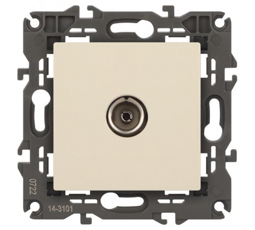 14-3101-02 Розетка TV одиночная, IP20, Эра Elegance, сл.кость  Б0034291  ЭРА