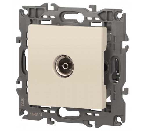 14-3101-02 Розетка TV одиночная, IP20, Эра Elegance, сл.кость  Б0034291  ЭРА