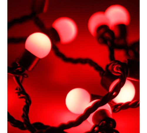 Светодиодная гирлянда ARD-BALL-CLASSIC-D17.5-10000-BLACK-100LED RED (230V, 7W)  025580  Arlight