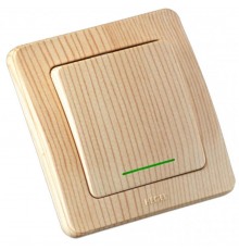 Выключатель скрытой установки, одноклавишный, с индикацией, цвет сосна  ВС10-312-02  HEGEL
